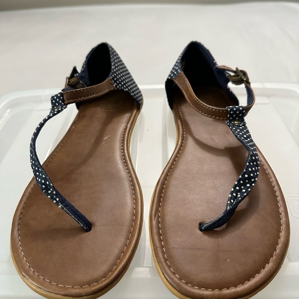 Keds Polka Dot T-Stap Tong Womens Sandals Used Good Womens Size 8